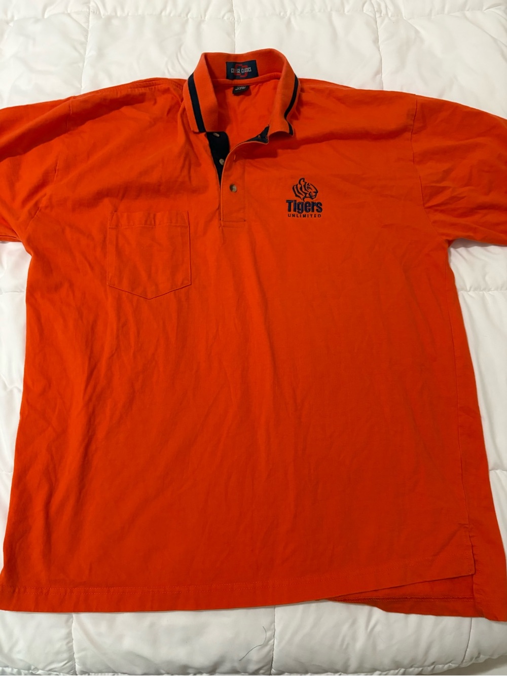 Tigers Unlimited Orange Polo with Contrast Collar